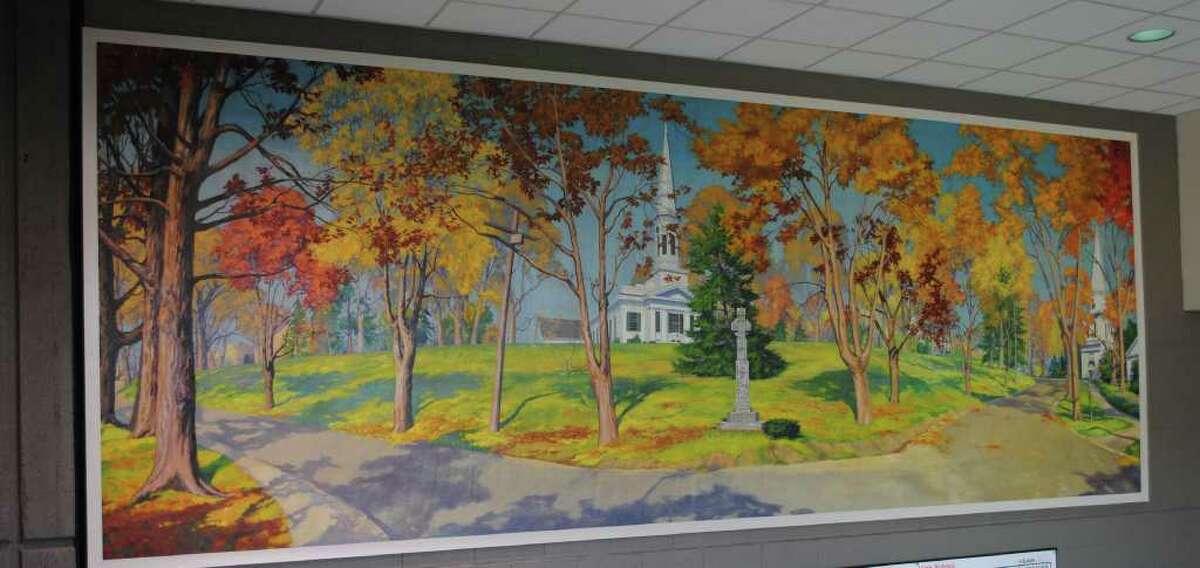 The mural depicts God's Acre.