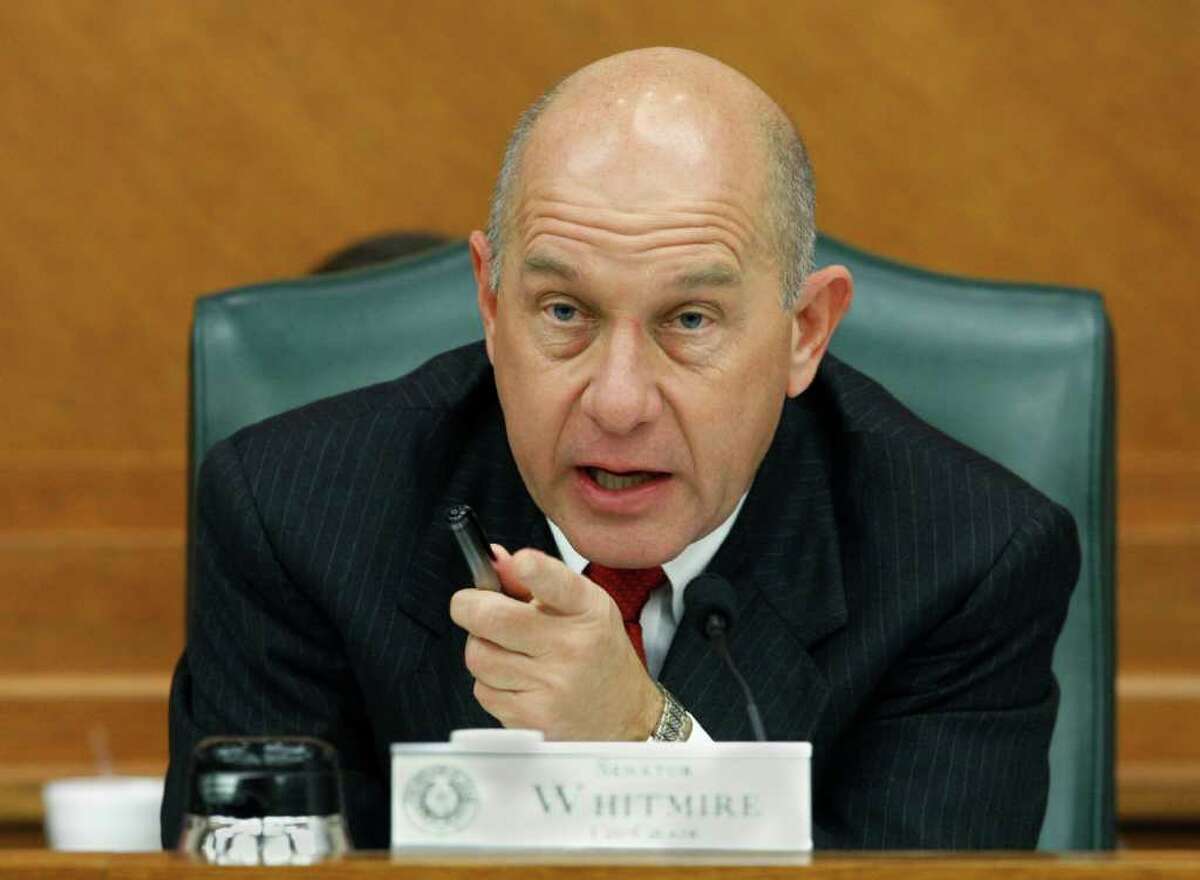 Sen. John Whitmire, D-Houston, speaks during a hearing by members of the Joint Committee on the Operation and Management of the Texas Youth Commission, Thursday, March 8, 2007, in Austin, Texas. He called on board members of the TYC to resign after allegations of sex abuse and a cover-up.