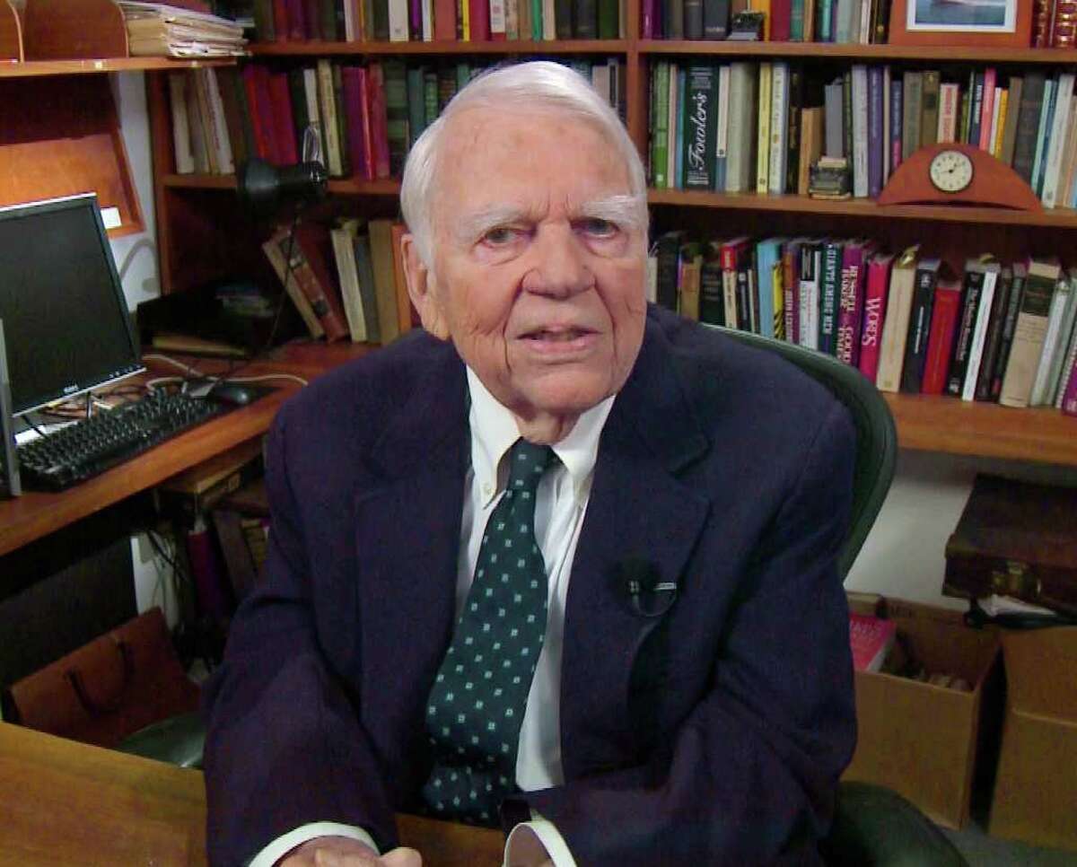 In this Aug. 23, 2011 image taken from video and provided by CBS, Andy Rooney tapes his last regular appearance on ?“60 Minutes?” in New York. Rooney, 92, who delivered regular essays on the broadcast since 1978, will have his last spot aired on the Oct. 2, ?“60 Minutes?” broadcast. Rooney will also sit for an interview by "60 Minutes?” correspondent Morley Safer. (AP Photo/CBS) MANDATORY CREDIT; NO SALES; NO ARCHIVE; NORTH AMERICAN USE ONLY