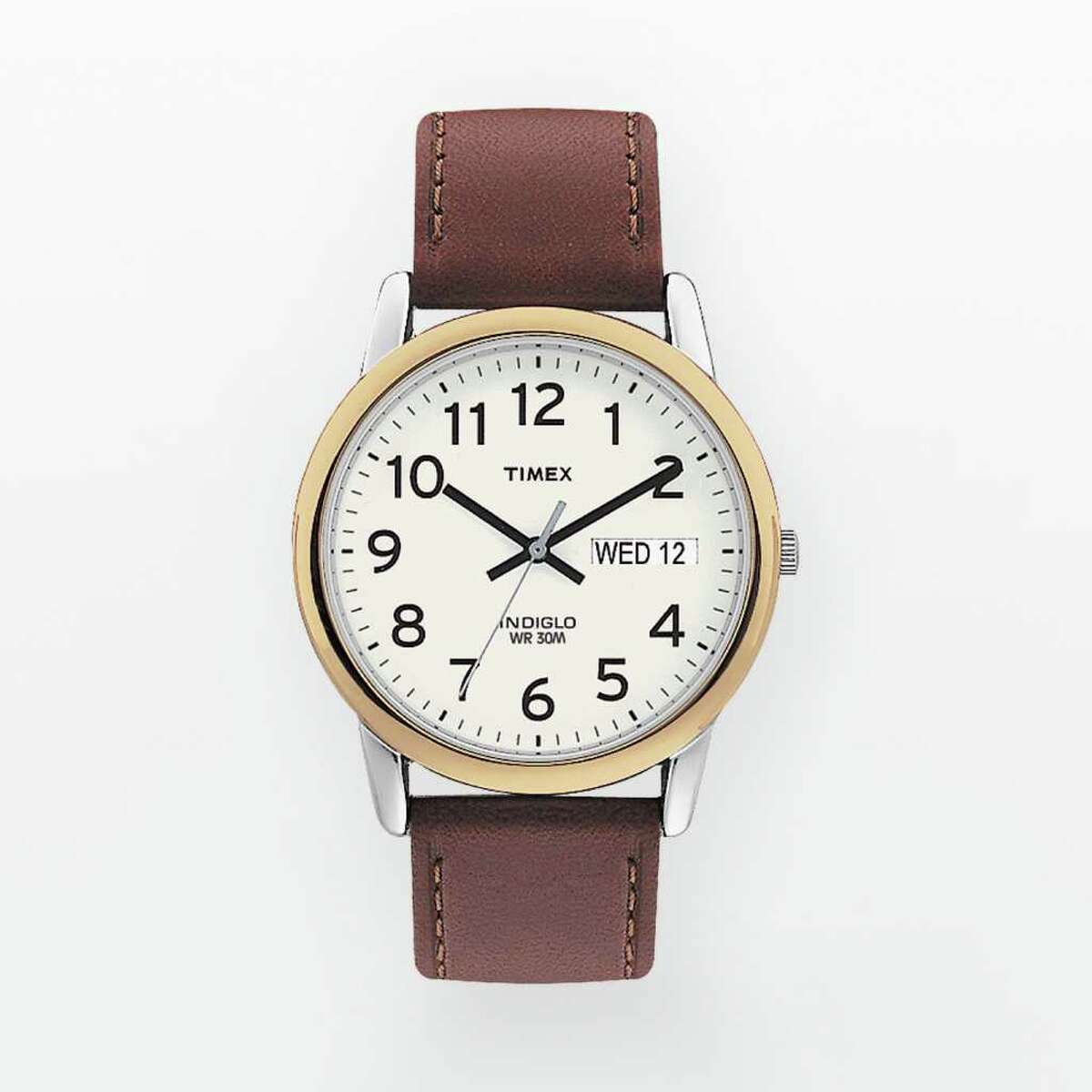 TIMED: Accessorize with simple pieces, like a Timex watch, $49.95 at Kohl?s and Kohls.com.