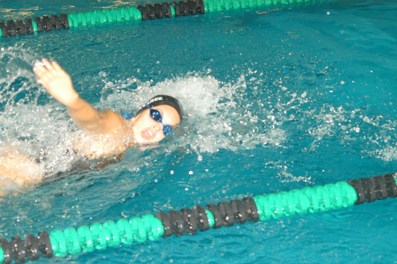 NorwalkMcMahon girls swimming making a splash in the pool early on
