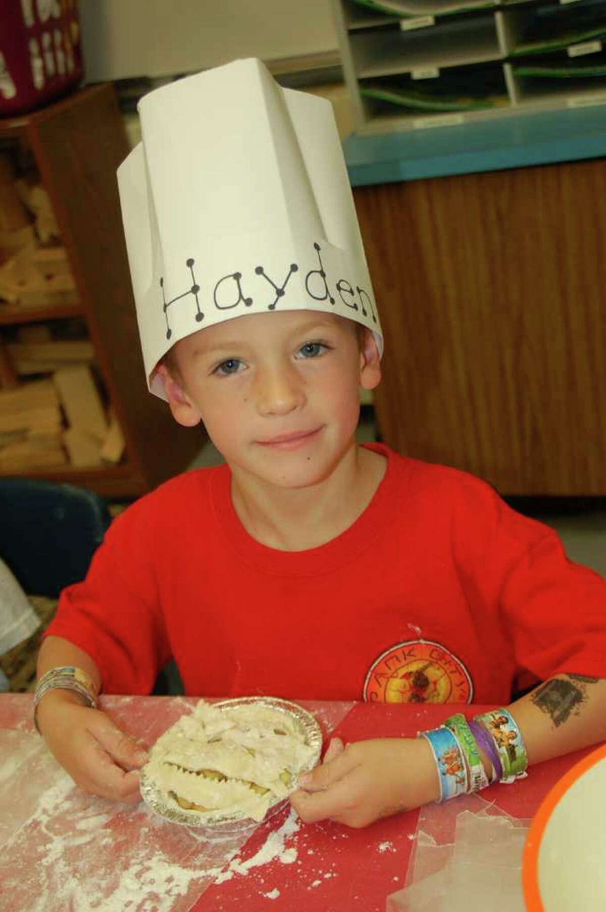 Hayden Shea shows off his baking talents.