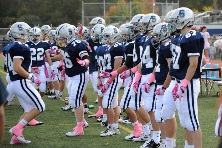 Staples football Pink Out game