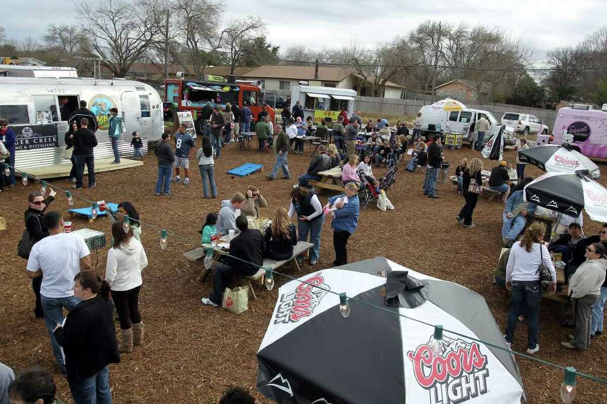 Hundreds of people showed up for the grand opening of Boardwalk on Bulverde, San Antonio's first mobile food truck park Jan. 8. San Antonio Express-News file photo