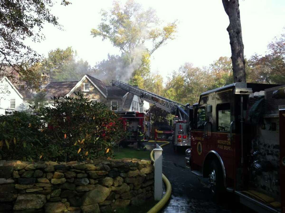 Fire breaks out in Darien house