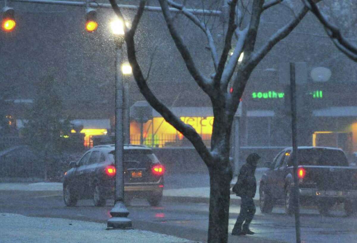Oct. 29-30, 2011: A pre-Halloween nor'easter dropped up to 10 inches of heavy, wet snow in Rensselaer County and southern Albany County. Snow begins to fall on 15th Street in Troy Saturday Oct. 29, 2011.
