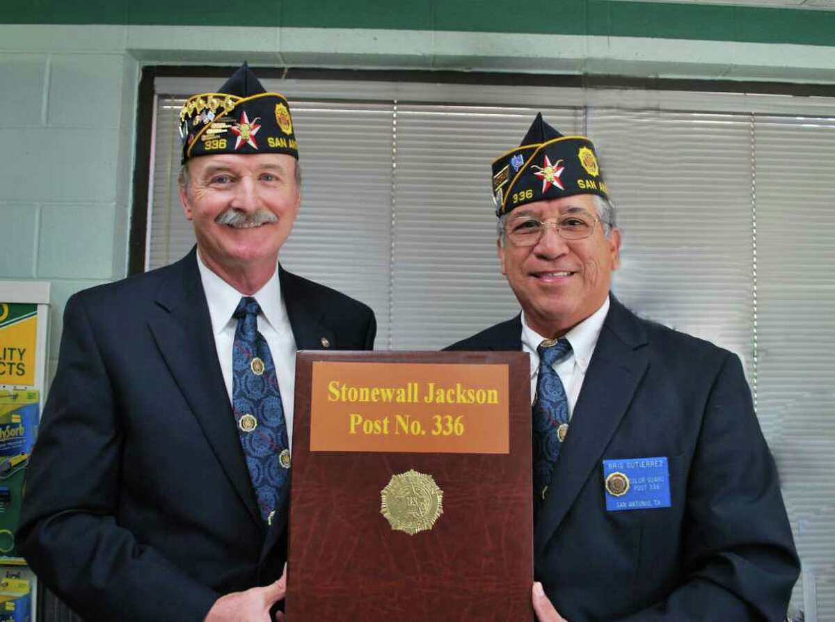 American Legion Post No. 336 Commander Walter Geraghty (left) and Historian Brig Gutierrez were recognized at the American Legion's national conference in for the post's historical archive and growing membership.
