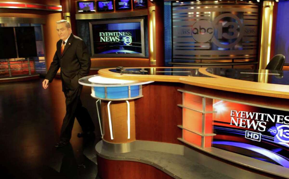 Dave Ward, news anchor, leaves from the anchor desk at Channel 13 Studio, 3310 Bissonnet, 3310 Bissonnet, Friday, Oct. 28, 2011, in Houston. Dave's 45th anniversary at KTRK is on November 9. On November 5, he will be inducted into the Silver Circle of the Lone Star Chapter of the Emmy's Academy of TV, Arts and Sciences. He will be awarded a Lifetime achievement award in News Broadcast/TV. ( Melissa Phillip / Houston Chronicle )