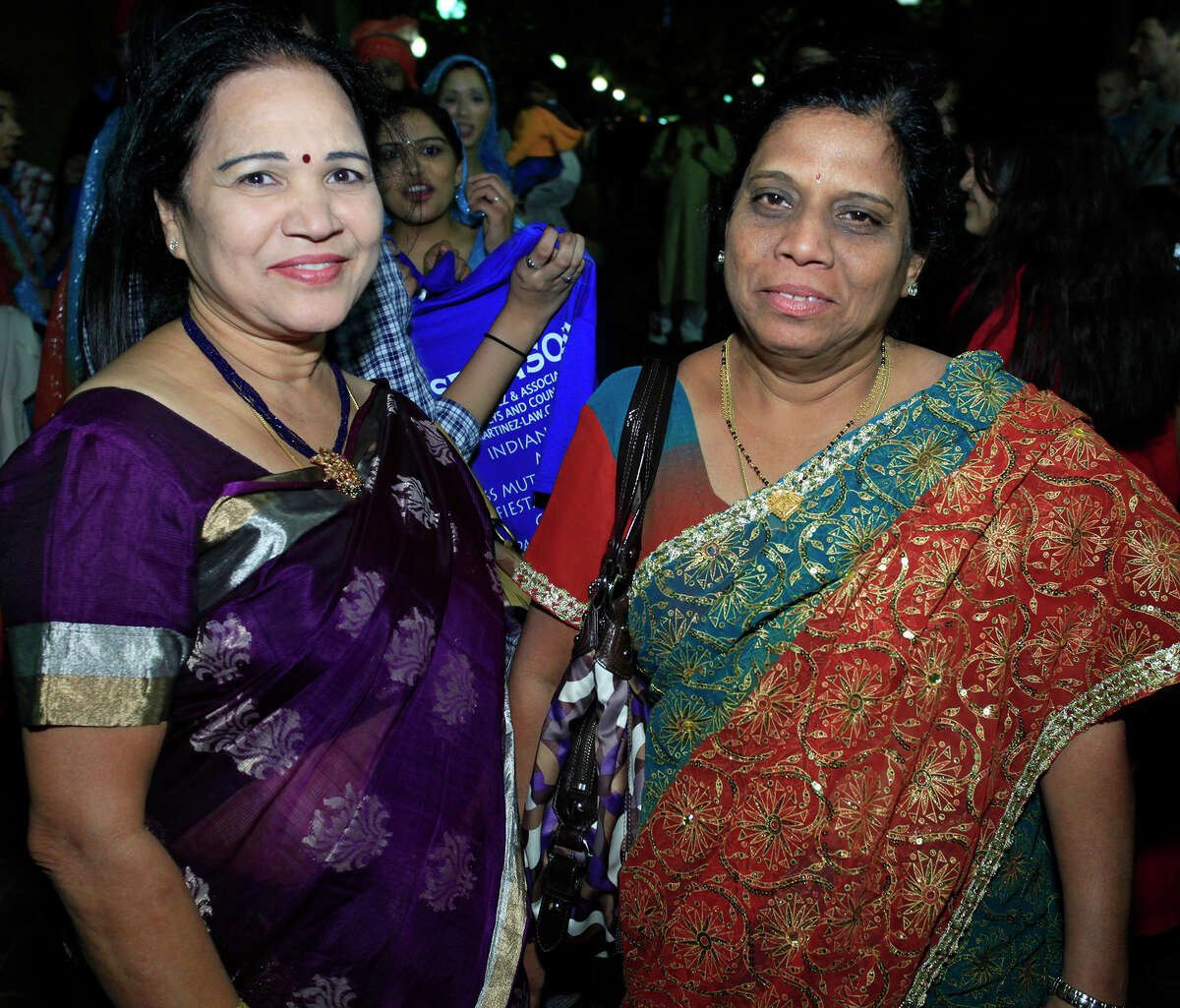 Bharathi Reddy and Ramani Raghunath at Diwali, the Festival of Lights, Saturday, Nov. 5, 2011, at HemisFair Park.