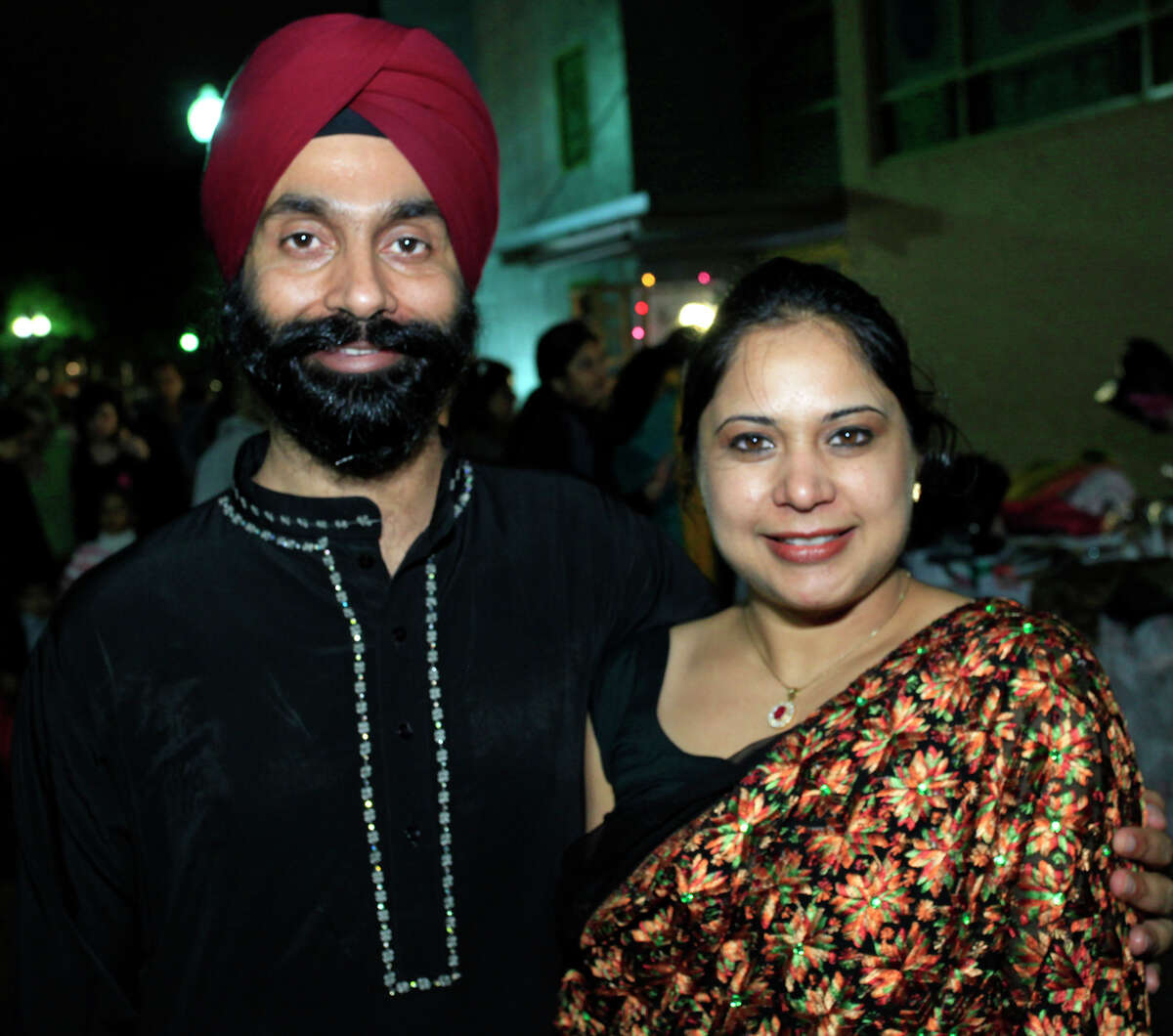 Harvinder Singh and wife Neelu Kaur at Diwali, the Festival of Lights, Saturday, Nov. 5, 2011, at HemisFair Park.