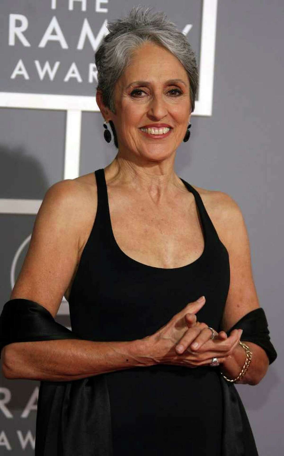 Musician Joan Baez arrives at the 49th Annual Grammy Awards at the Staples Center on Feb. 11, 2007, in Los Angeles. She will be performing in Stamford at the Palace Theatre, Tuesday, Nov. 15. (Frazer Harrison/Getty Images)