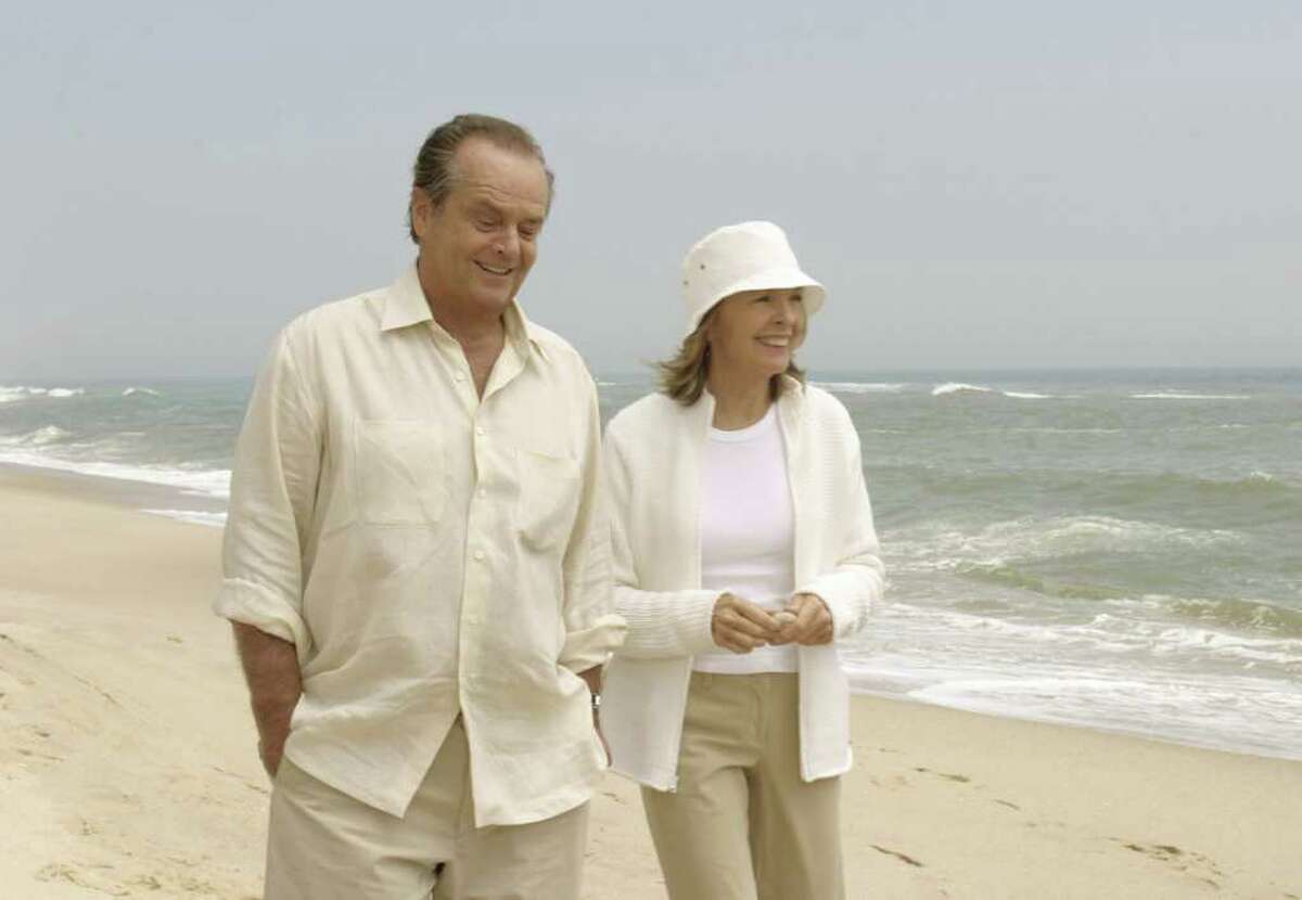 Jack Nicholson and Diane Keaton star in Columbia Pictures sophisticated romantic comedy "Somethings Gotta Give." (AP Photo/Bob Marshak) HOUCHRON CAPTION (12/12/2003): Harry (Jack Nicholson) finds he can be attracted to a woman closer to his age when he meets Erica (Diane Keaton) in the film "Something's Gotta Give."