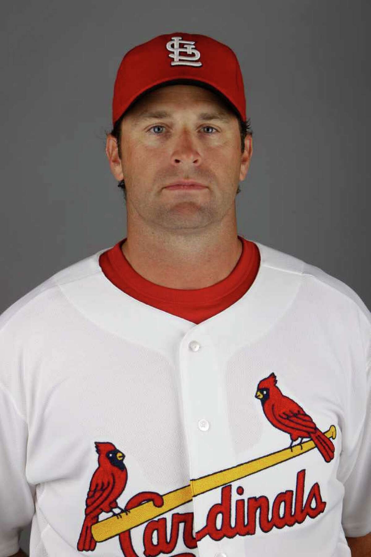 This is a 2011 photo of Mike Matheny of the St. Louis Cardinals baseball team. The Cardinals have called a news conference Sunday Nov. 13, 2011 to announce the hiring of Matheny as manager. (AP Photo/Jeff Roberson)