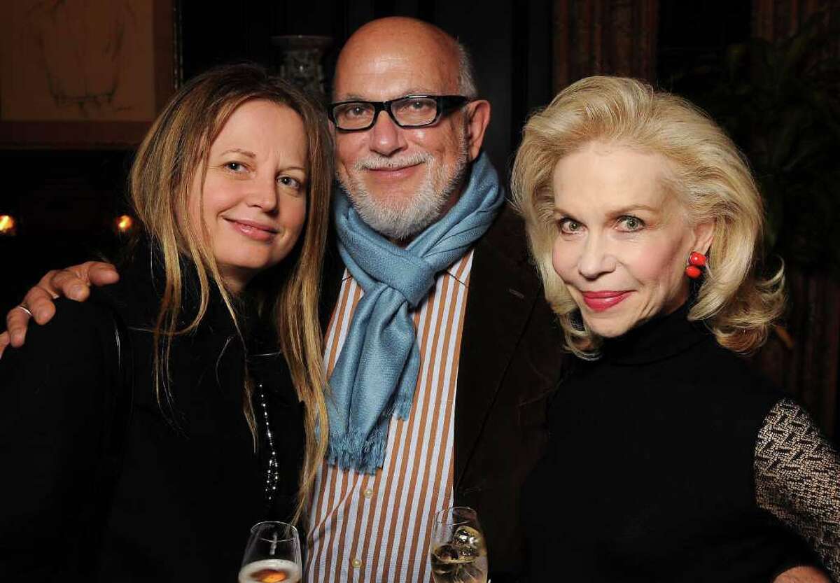 Slavka Glaser, from left, Carl Palazzolo and Lynn Wyatt at a party at Wyatt's home.
