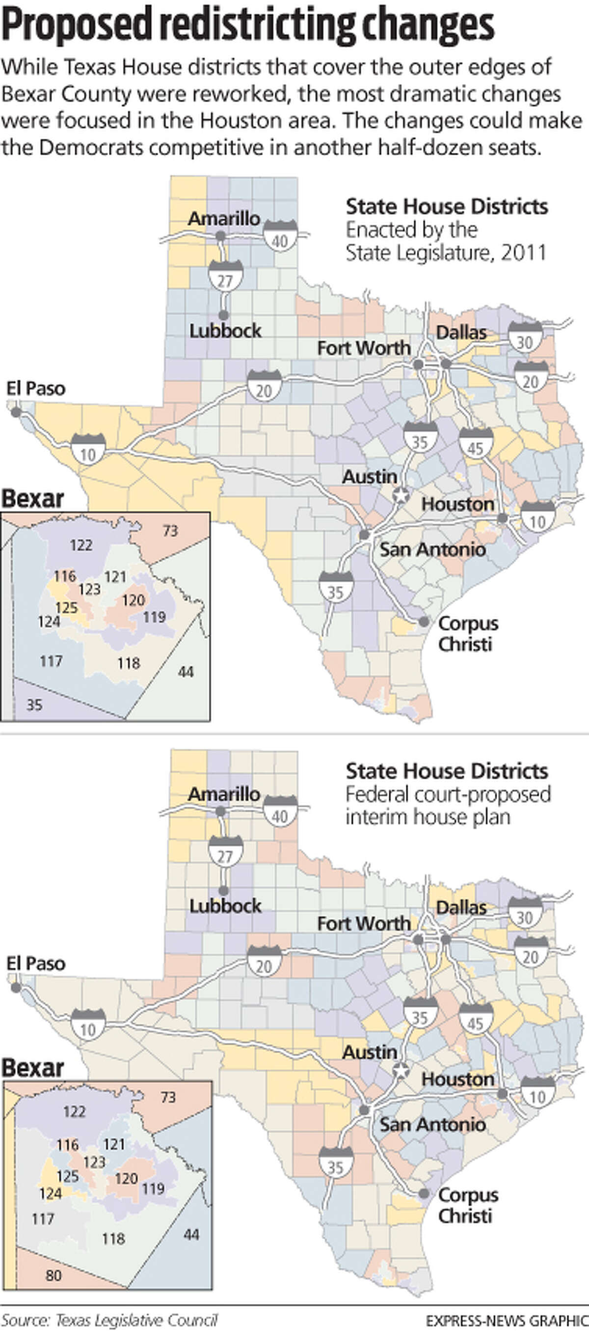 Proposed redistricting change to Texas state house districts