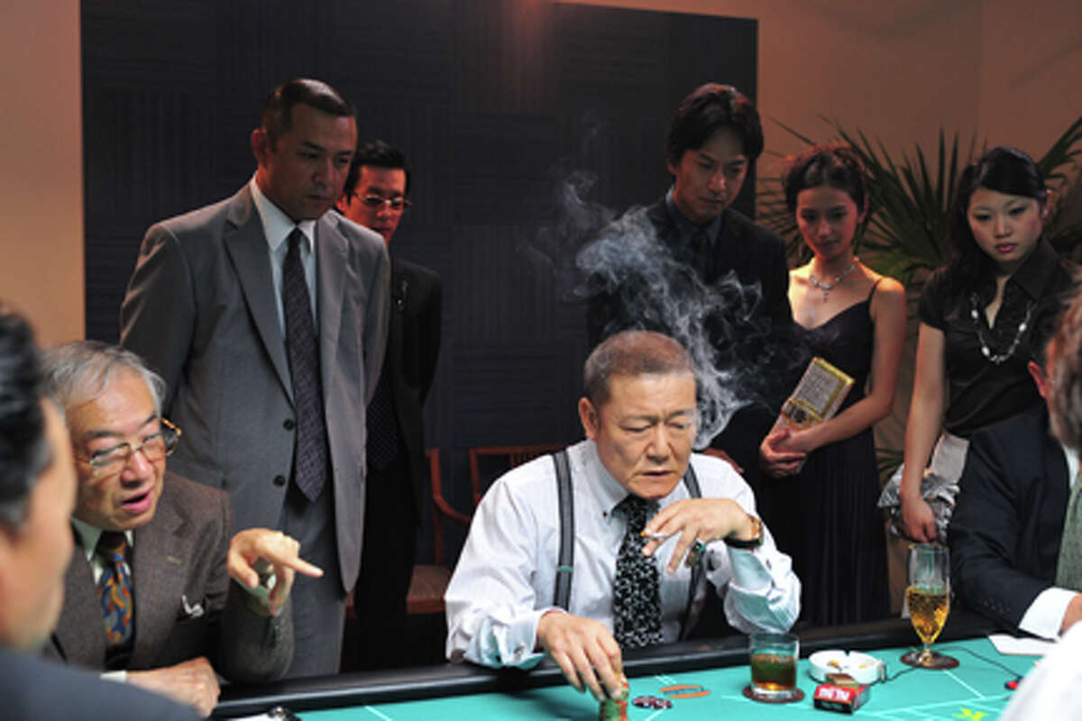 Beat Takeshi (center) as Otomo in "Outrage."