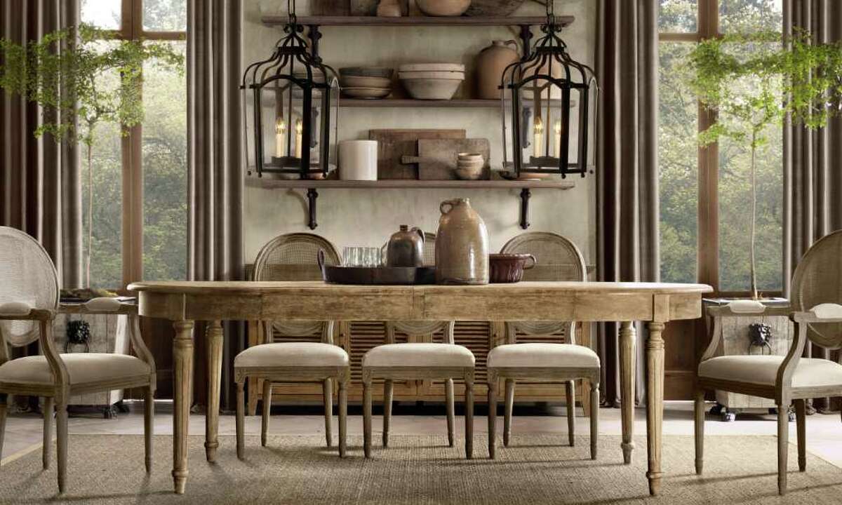 two pendant lights over dining room table