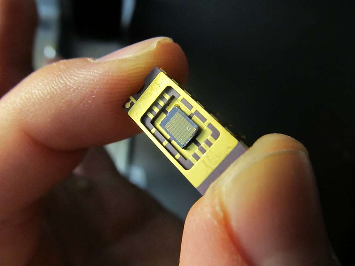 This single chip contains hundreds of Stanford low-­power LEDs integrated together.