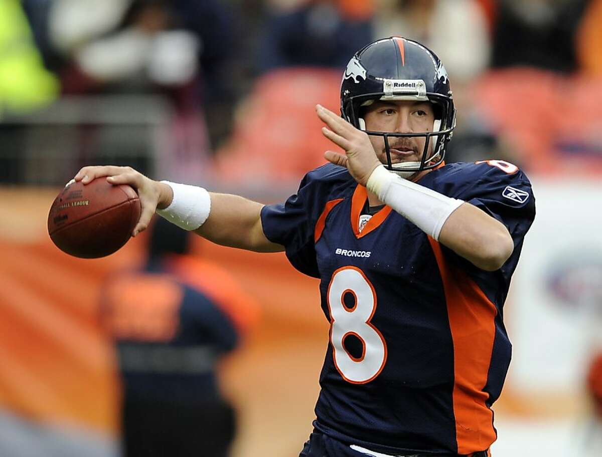 Denver Broncos quarterback Kyle Orton rolls out against the St. Louis Rams during the first quarter of an NFL football game on Sunday, Nov. 28, 2010, in Denver. (AP Photo/Chris Schneider) Ran on: 11-29-2010 Kyle Orton Ran on: 01-11-2011 Kyle Orton still might start if John Elway doesnt think Tim Tebows ready. Ran on: 01-11-2011 Kyle Orton still might start if John Elway doesnt think Tim Tebows ready.