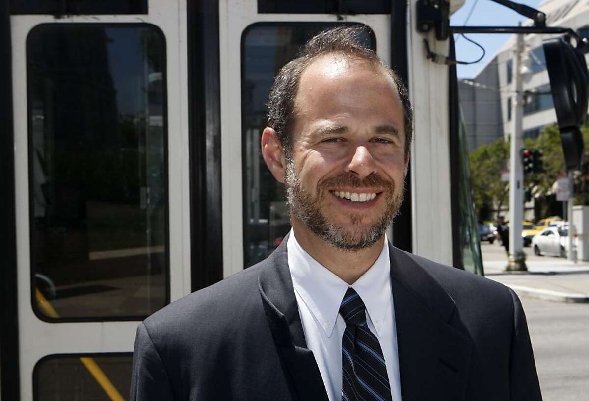 Ed Reiskin smiles after being named the new executive director of Municipal Transportation Agency in San Francisco Calif., on July 21, 2011. Ran on: 08-14-2011 Ed Reiskin is the new MTA executive director.