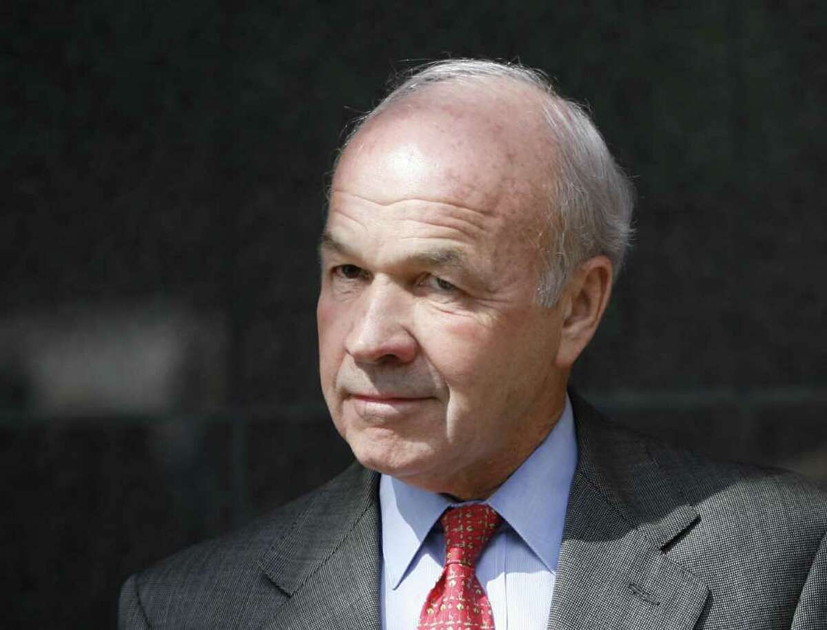 5/15/2006--Former Enron Chairman Ken Lay departs after the trial adjourned Monday, the 54th day and start of the sixteenth week of the fraud and conspiracy trial of Lay and former Enron CEO Jeff Skilling at the Bob Casey United States Court House in Houston. Closing arguments, which began today, will continue Tuesday. Photo by Steve Ueckert / Houston Chronicle