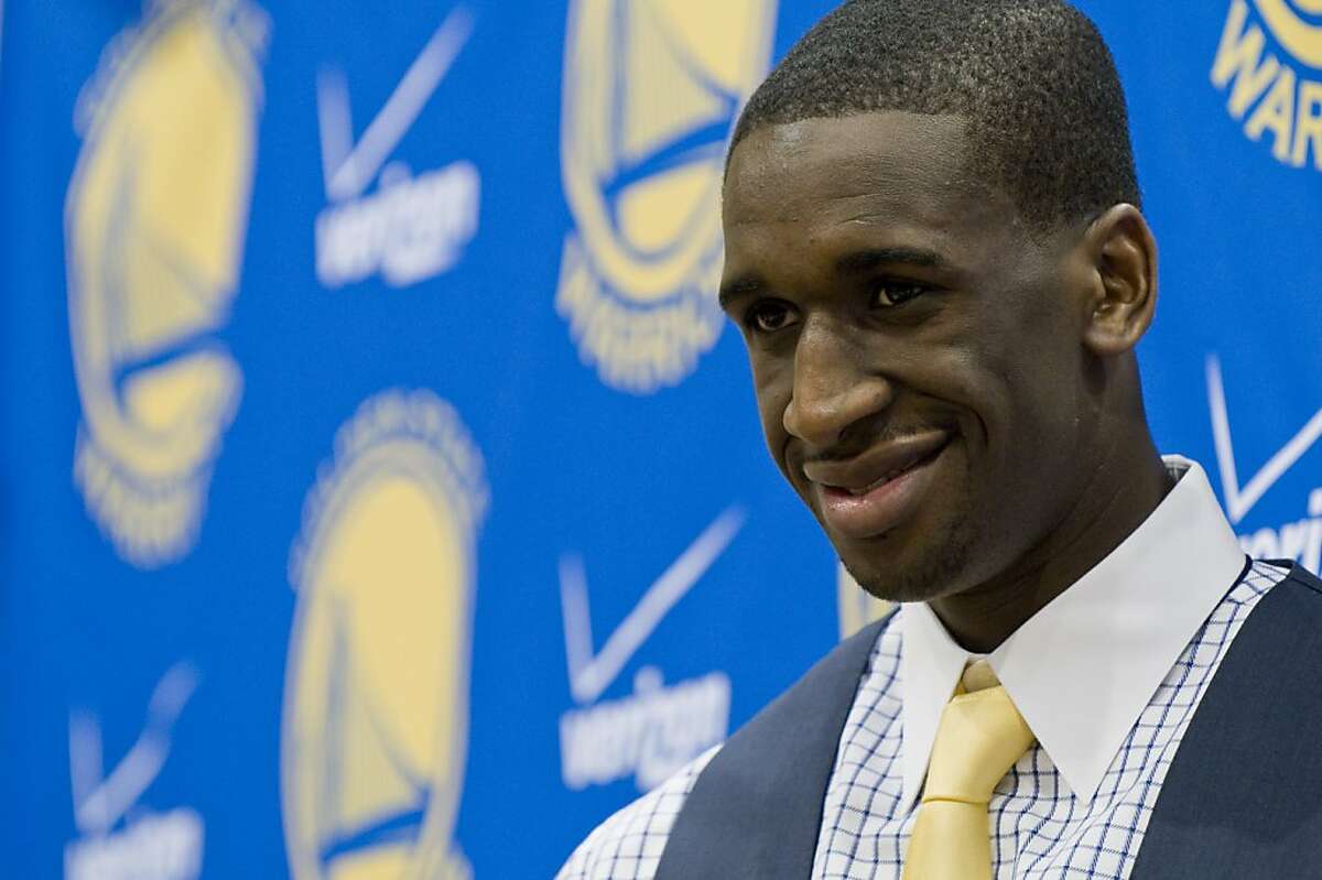 The Golden State Warriors introduce their 2010 draft selection, Ekpe Udoh, at the Oakland Convention Cener in Oakland, Calif., on Friday, June 25, 2010. Ran on: 06-26-2010 Ekpe Udoh was introduced to the Bay Area media in Oakland on Friday. Ran on: 06-26-2010 Photo caption Dummy text goes here. Dummy text goes here. Dummy text goes here. Dummy text goes here. Dummy text goes here. Dummy text goes here. Dummy text goes here. Dummy text goes here.###Photo: warriors26_PH11277337600SFC###Live Caption:The Golden State Warriors introduce their 2010 draft selection, Ekpe Udoh, at the Oakland Convention Cener in Oakland, Calif., on Friday, June 25, 2010.###Caption History:The Golden State Warriors introduce their 2010 draft selection, Ekpe Udoh, at the Oakland Convention Cener in Oakland, Calif., on Friday, June 25, 2010.###Notes:408.722.7711###Special Instructions:**MANDATORY CREDIT FOR PHOTOG AND SF CHRONICLE-NO SALES-MAGS OUT-TV OUT-INTERNET: AP MEMBER NEWSPAPERS ONLY** Ran on: 06-27-2010 Ekpe Udoh Ran on: 07-08-2010 Warriors rookie Ekpe Udoh was hurt during a supervised workout in Oakland. Ran on: 12-04-2010 Ekpe Udoh Ran on: 12-04-2010 Ekpe Udoh