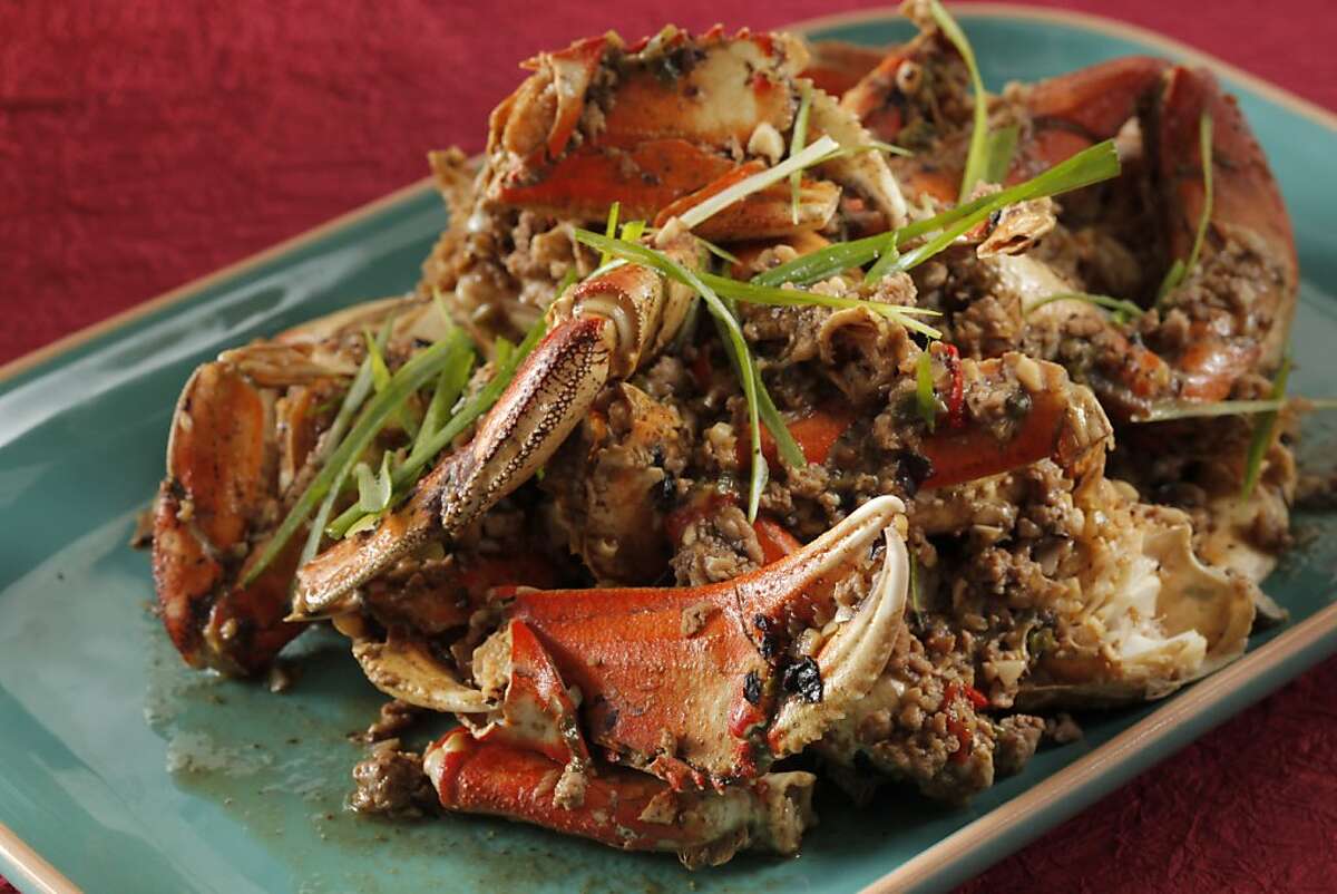 Stir fried dancing crab as seen in San Francisco, California, on November 1, 2011. Food styled Janny Hu.