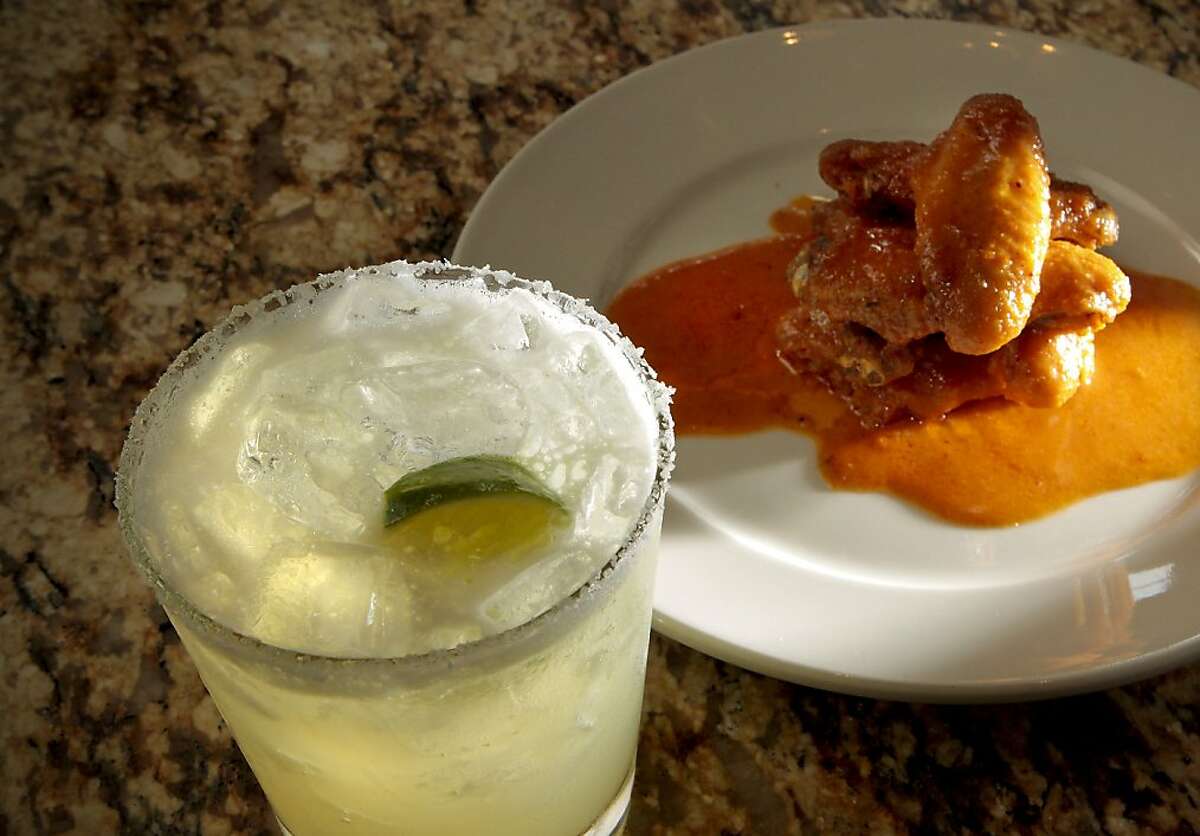 The Farmstead Margarita with the spicy Chicken Wings at the Farmstead restaurant in St. Helena, Calif., is seen on Saturday, May 28th, 2011.