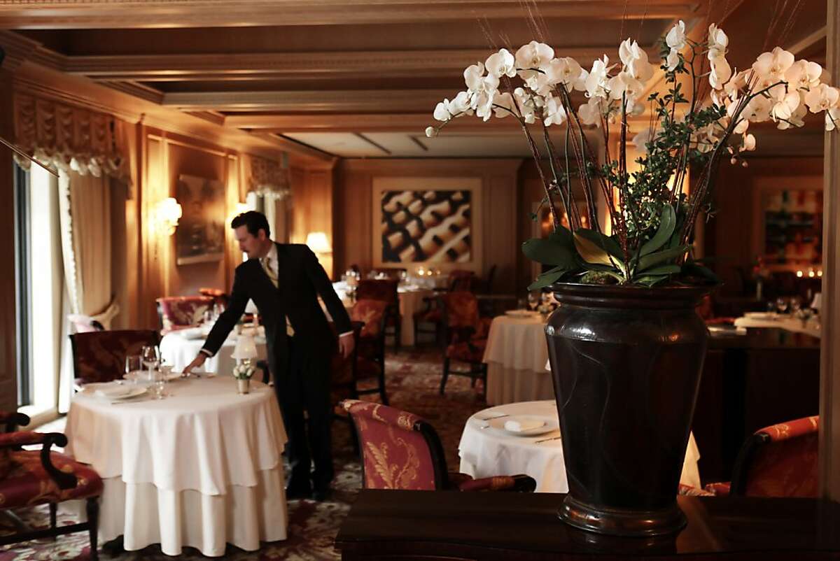The dining room of the Ritz Carlton Restaurant in San Francisco.