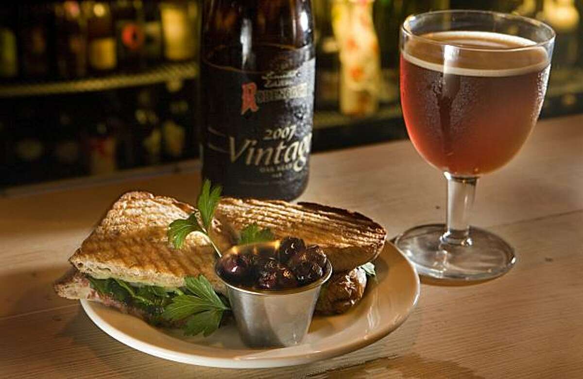 The hot Coppa sandwich with a Belgian Ale at the Mill Valley Beerworks in Mill Valley, Calif., is seen on Tuesday Oct. 19, 2010.