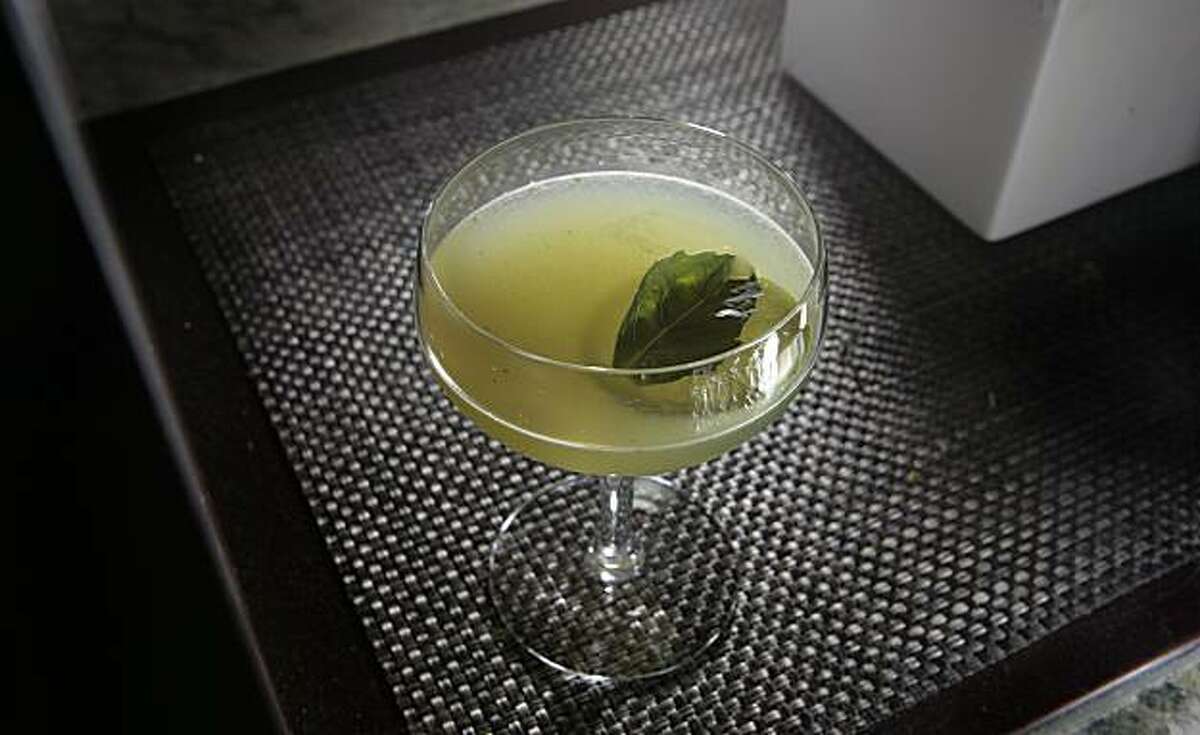 The Basil Gimlet at the restaurant Five in the Hotel Shattuck Plaza in Berkeley, Calif., is seen on Friday, October 1, 2010.
