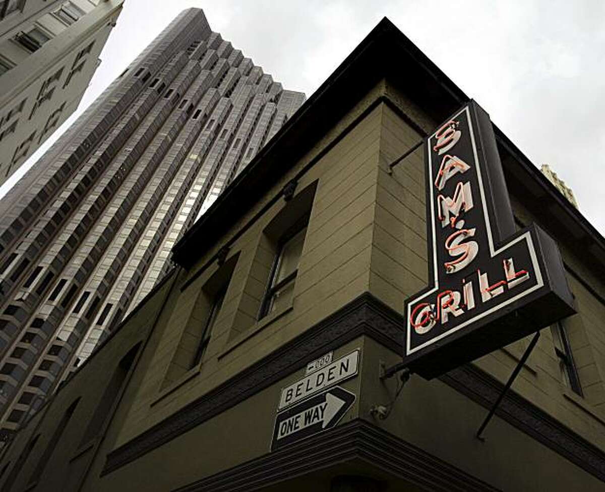 Sam's Grill at 374 Bush is among the Chronicle's 100 Best Restaurants. It's at Bush and Belden, near the Bank of America Building.