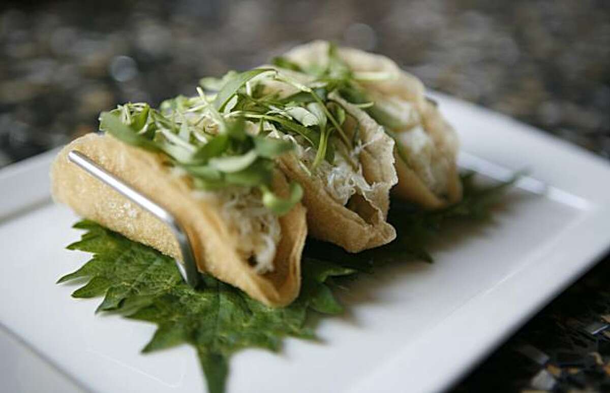 Crab tacos are seen at The One Market bar and restaurant in San Francisco, Calif. on Thursday August 19, 2010.