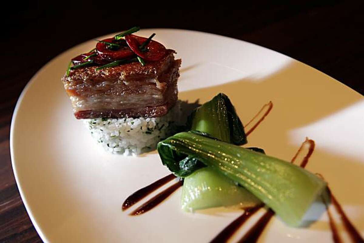 The Peking style pork belly with cherry hoisin sauce served at Vesu restuarant in Walnut Creek Calif., shown here on Thursday, August 19, 2010.