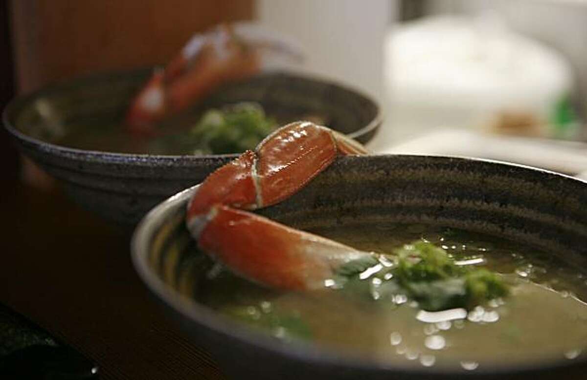 Dungeres crab miso soup is seen in Izakaya Sozai in San Francisco, Calif. on Thursday August 12, 2010.