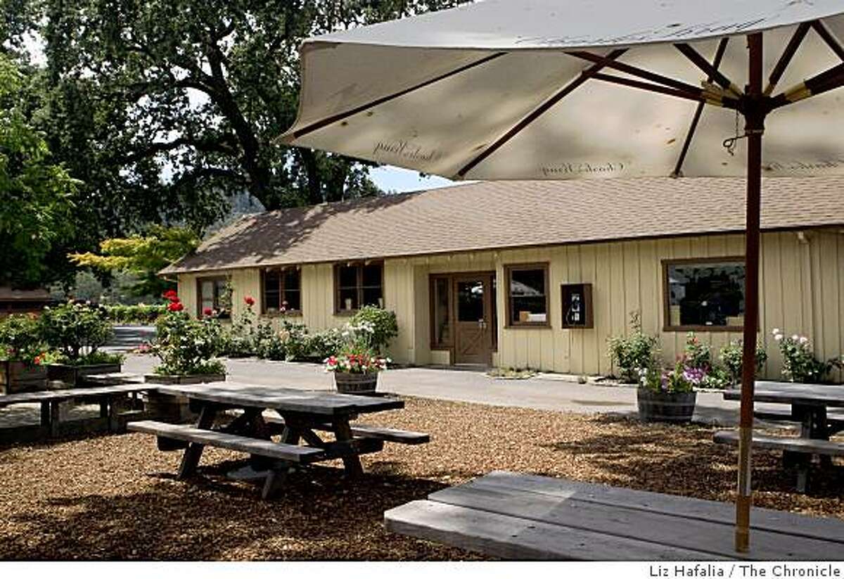 The outside picnic area of Charles Krug's tasting room in St. Helena, Calif., on Tuesday, August 5, 2008.