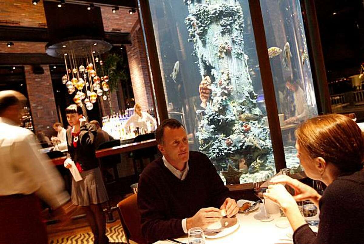 WHATS30 Gigantic aquariums are part of the decor of the seafood-themed new restaurant Waterbar, just opened by Pat Kuleto. These pictures were made on Tuesday, Jan. 22, 2008, in San Francisco, CA. KATY RADDATZ/The Chronicle