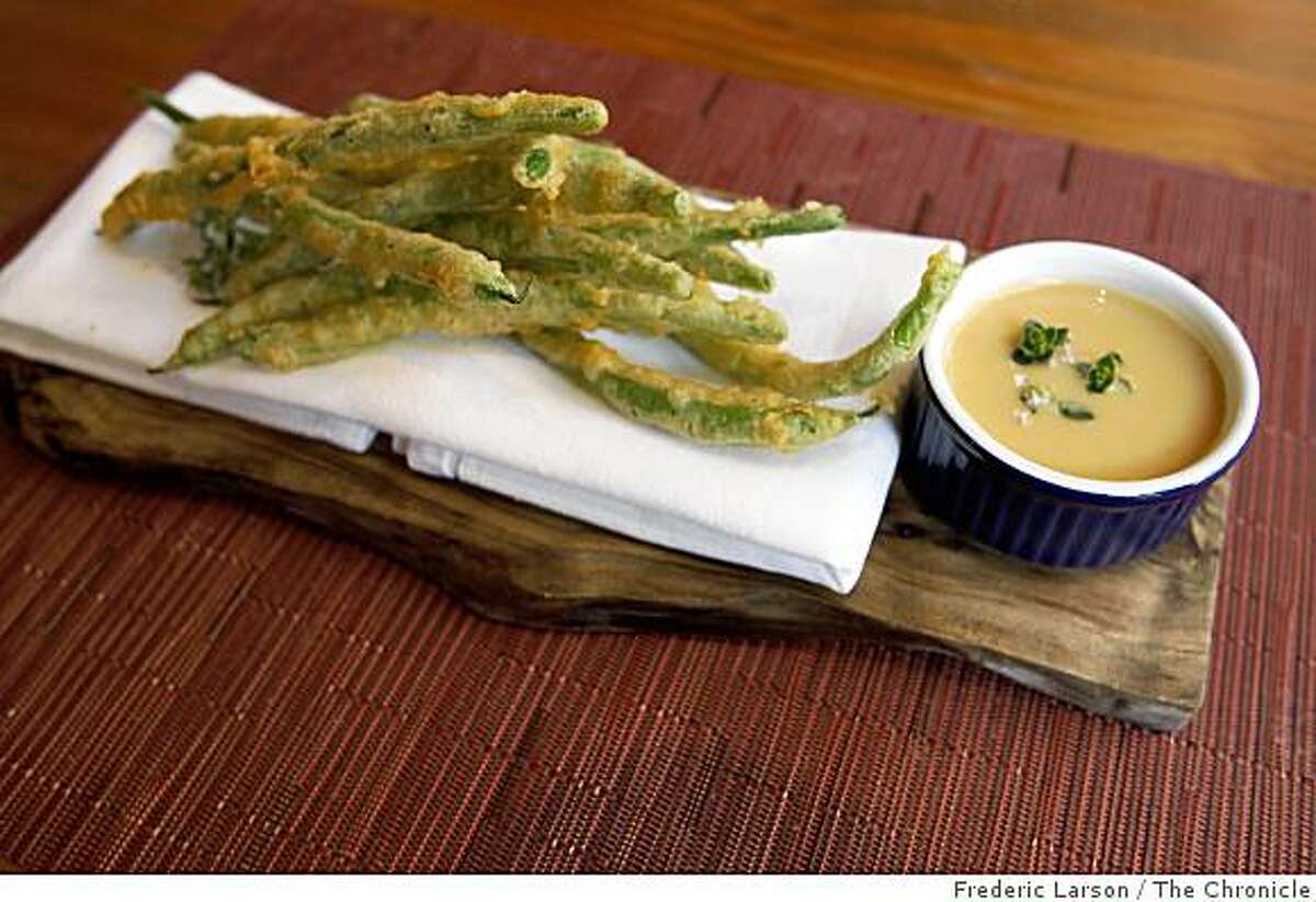Brix restaurant off St. Helena Highway in Napa offers fried green beans at the bar on May 27, 2009