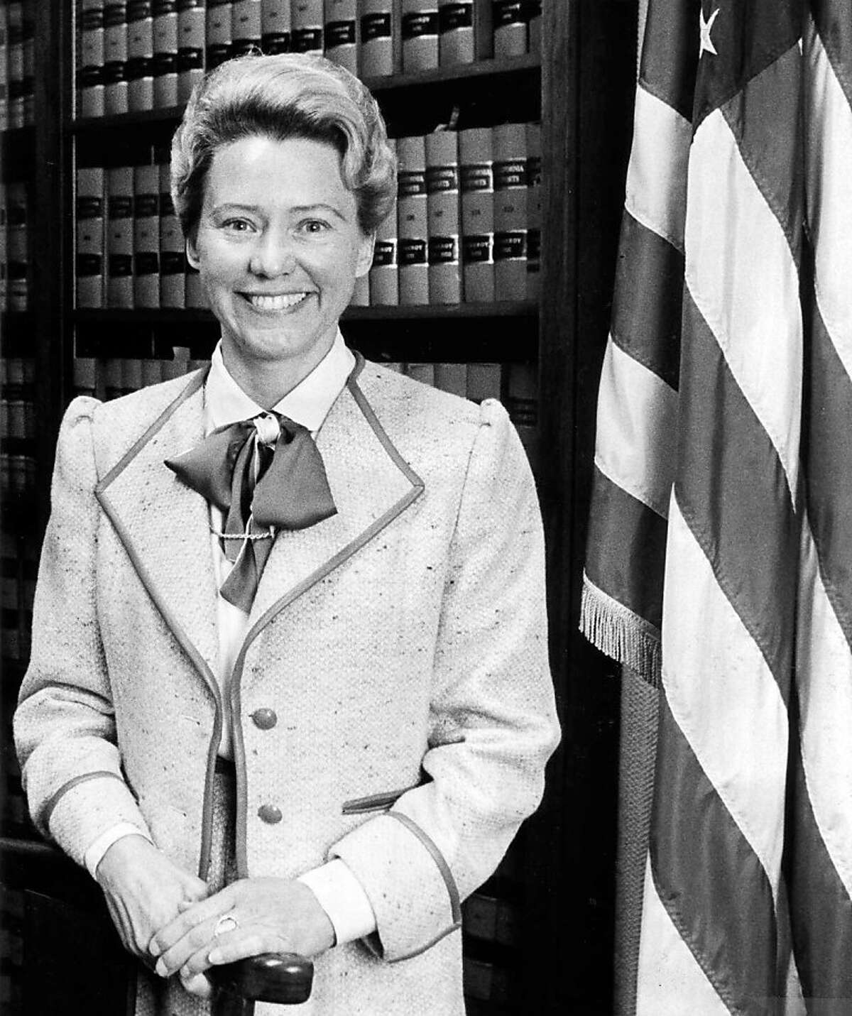 Judge Pamela Ann Rymer, in a 1986 file photo, who filled the seat vacated by Judge Anthony Kennedy on the U.S. Court of Appeals for the 9th Circuit in 1989 after he was named to the U.S. Supreme Court and who was highly respected for her sharp legal mind, productivity and dedication, has died. She was 70. (Los Angeles Times/MCT)