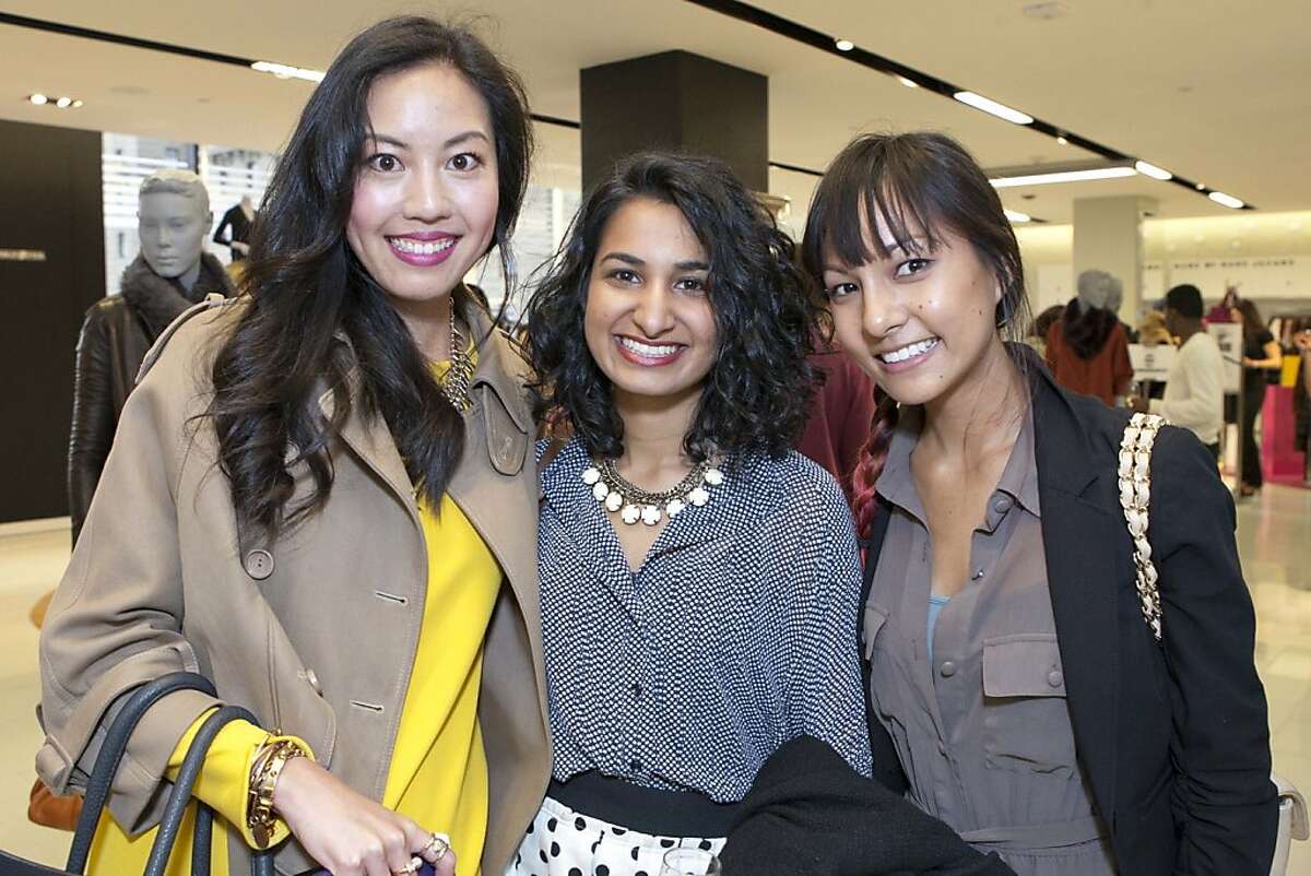 Natalie Goel, center, with friends at Saks Fifth Avenue in San Francisco on Fashion's Night Out.