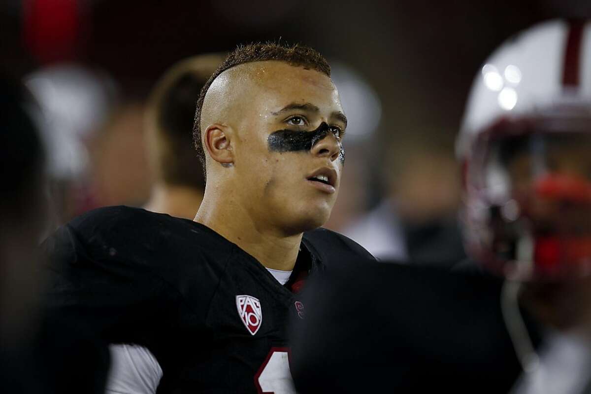 Stanford linebacker Shayne Skov, watches late in the game, as the Stanford Cardinal go on to beat Wake Forest in a final score of 68-24 in college football action at Stanford Stadium in Palo Alto, Ca. on Saturday Sept. 18, 2010.