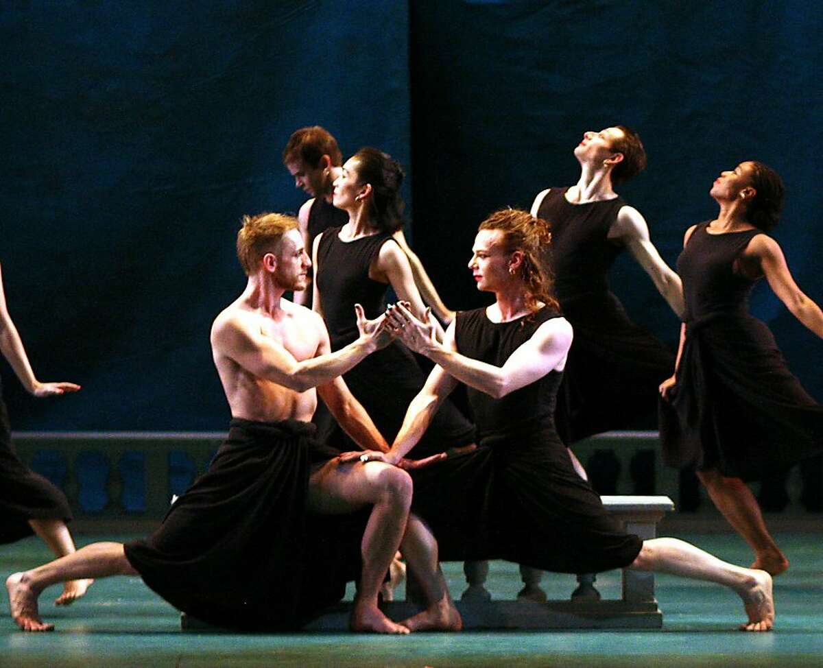 Pictured: (l-r) Craig Beisecker, Bradon McDonald and company members of Mark Morris Dance Group perform "Dido and Aeneas" at Cal Performances September 16 – 18, 2011. PHOTO: Mark Morris Dance Group/Costas
