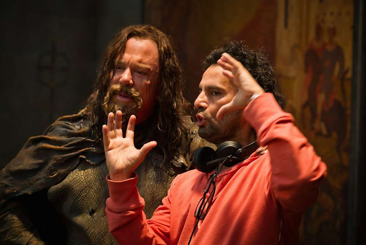 Mickey Rourke and director Tarsem Singh on the set of THE IMMORTALS