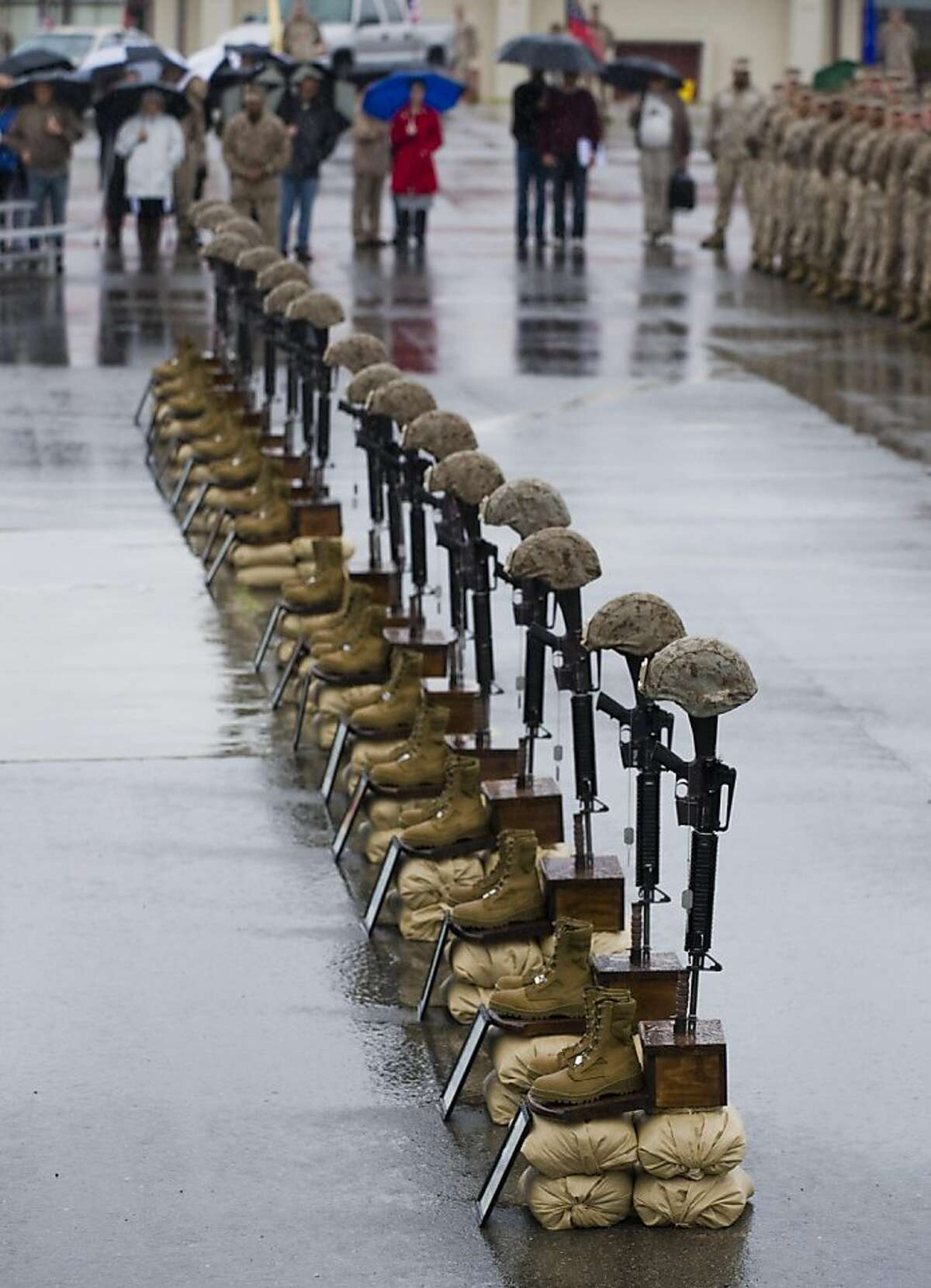 Ceremony for fallen Marines
