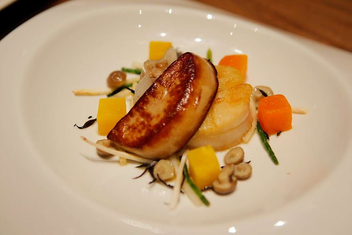 Some of the top chefs in the Bay Area gathered at Michael Mina restaurant in San Francisco, Calif., on Sunday, Oct. 9, 2011. Michael Mina prepared this Dayboat Scallop & Hudson Valley Foie Gras.