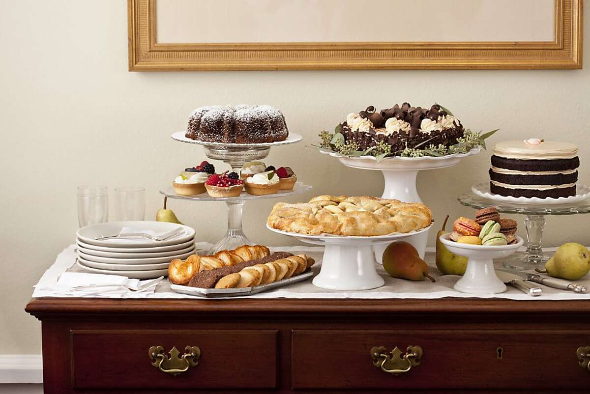 We look at three tabletop ideas--traditional, contemporary, and a dessert buffet--inspired by a new entertaining book by Martha Stewart. Pictured is a dessert buffet seen on Wednesday, Oct. 19, 2011 in Oakland, Calif.