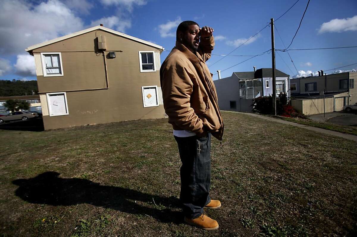 Drew Jenkins walks around his Sunnydale neighborhood in San Francisco, Calif., Friday, November 4, 2011. Jenkins, a community leader and mentor, was shot there in 2004 after dropping his son off at a slumber party. He says the rivalry between his neighborhood and the one two blocks down the hill is at an all time high. "This is a state of emergency," he said of the recent shootings, "It's like the land of the lost." He wishes there were more funding for buildings and programs to give the community a safe place to go. "If we had more we could do more."