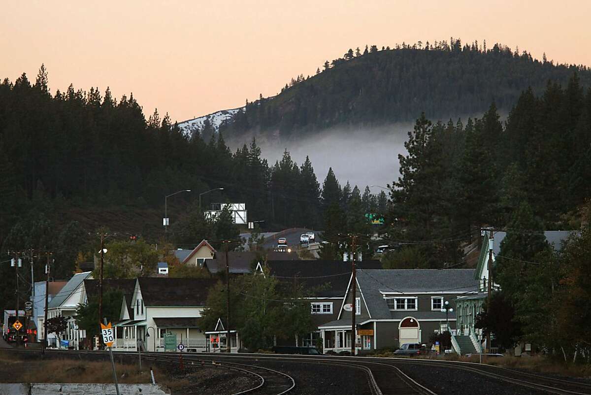 Looking at downtown Truckee, Calif., on the railroad tracks on Friday, October 14, 2011.