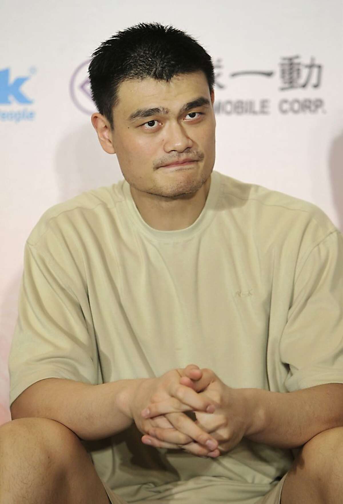 NBA Houston Rockets Yao Ming attends a media event announcing his personal Yao Foundation Charity Tour in Taipei, Taiwan, Tuesday, July 27, 2010. Yao, along with other NBA players will hold charity games against local pop icons and basketball players Wednesday, July 28. (AP Photo/Wally Santana) Ran on: 07-28-2010 Photo caption Dummy text goes here. Dummy text goes here. Dummy text goes here. Dummy text goes here. Dummy text goes here. Dummy text goes here. Dummy text goes here. Dummy text goes here.###Photo: names28_PH_yaoming1280102400AP###Live Caption:NBA Houston Rockets Yao Ming attends a media event announcing his personal Yao Foundation Charity Tour in Taipei, Taiwan, Tuesday, July 27, 2010. Yao, along with other NBA players will hold charity games against local pop icons and basketball players Wednesday, July 28.###Caption History:NBA Houston Rockets Yao Ming attends a media event announcing his personal Yao Foundation Charity Tour in Taipei, Taiwan, Tuesday, July 27, 2010. Yao, along with other NBA players will hold charity games against local pop icons and basketball players Wednesday, July 28. (AP Photo-Wally Santana)###Notes:###Special Instructions: Ran on: 02-21-2011 Yao Ming
