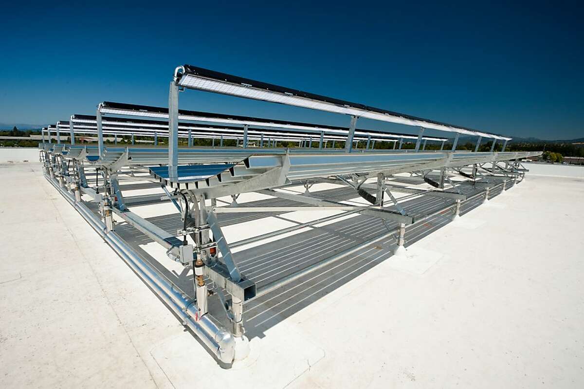 An undated product photo of a Cogenra solar installation. Cogenra GH Panels